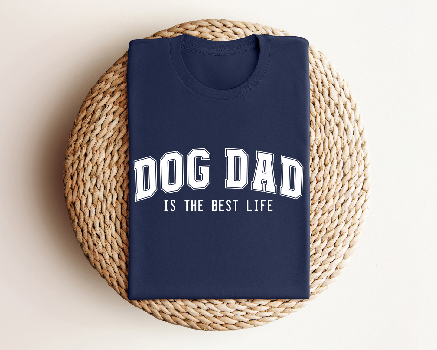 Dog Dad Crewneck T-shirt, Vintage Navy