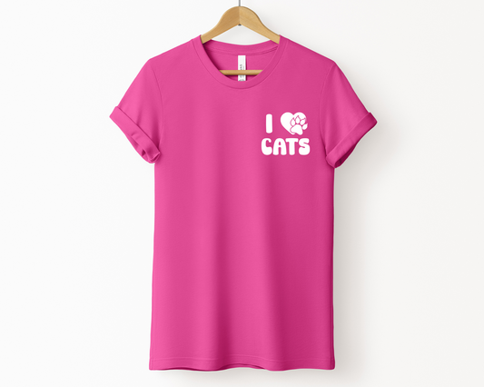 I Love Cats T-shirt, Berry