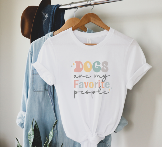 [30% OFF] Dogs are my favorite people Crewneck T-shirt, White
