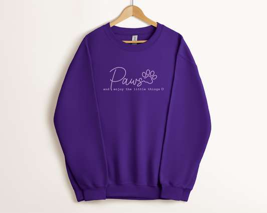 Paws And Enjoy The Little Things Sweatshirt, Purple