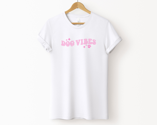 [30% OFF] Dog Vibes Crewneck T-shirt, White
