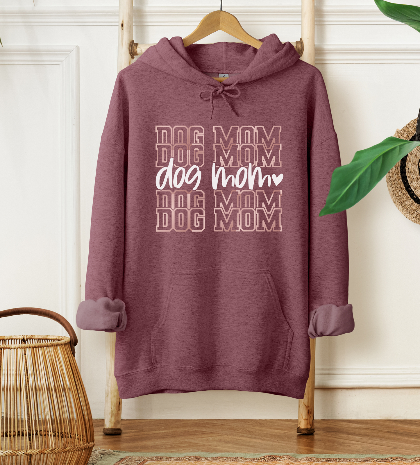 Sporty Dog Mom Hoodie, Maroon