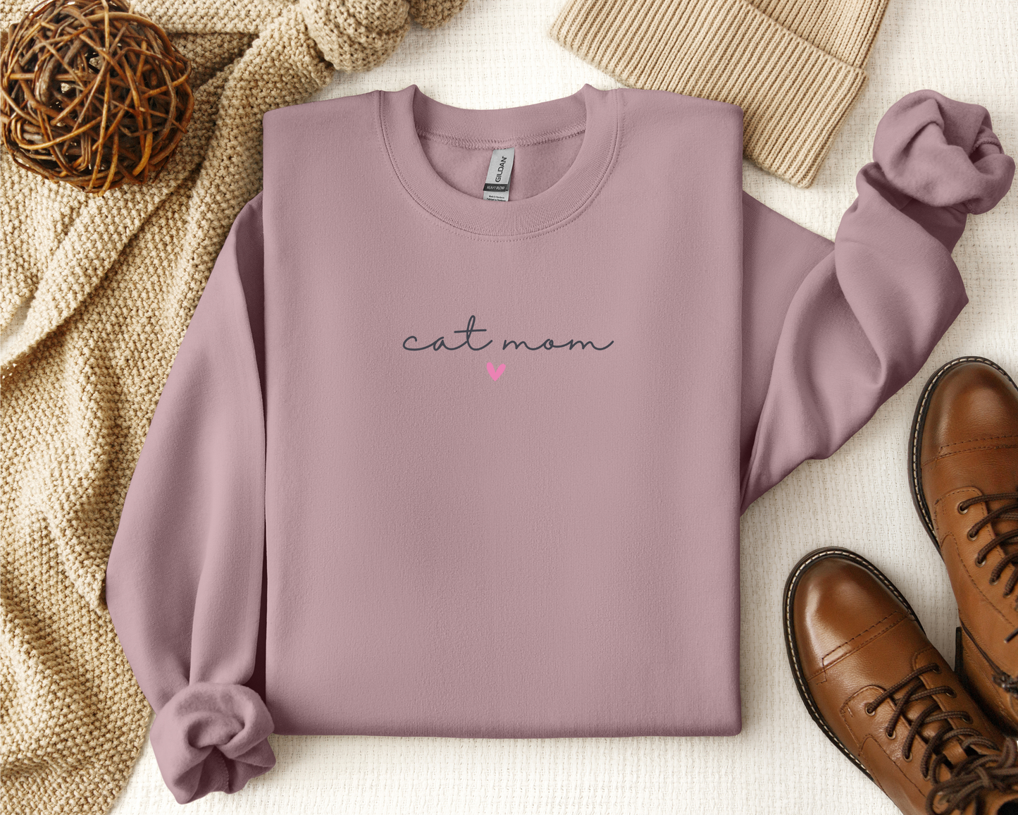 Cat Mom (Heart) Sweatshirt, Paragon