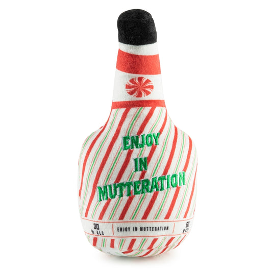 Puppermint Schnapps Bottle Christmas Dog Toy