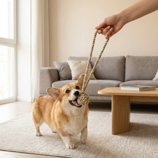 Rainbow Joy Hemp Rope Tug Toy, Small