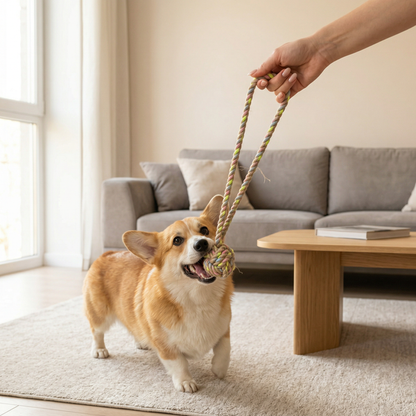 Rainbow Joy Hemp Rope Tug Toy, Small