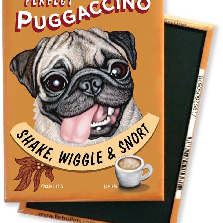 Dog Magnet - Pug "Puggaccino" Coffee