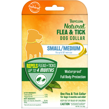 TropiClean Natural Flea & Tick Dog Repellent Collar for Small Dogs