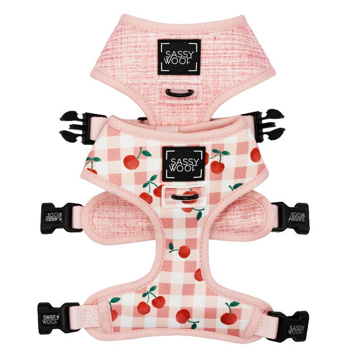 Dog Reversible Harness - Cherry Cute
