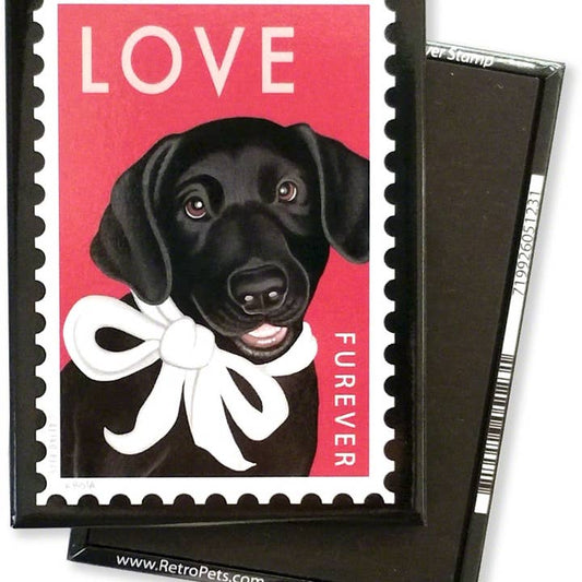 Dog Magnet - Black Lab "Furever Stamp"