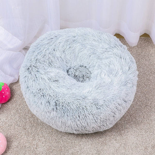 Round Plush Pet Bed – Warm & Cozy For All Seasons