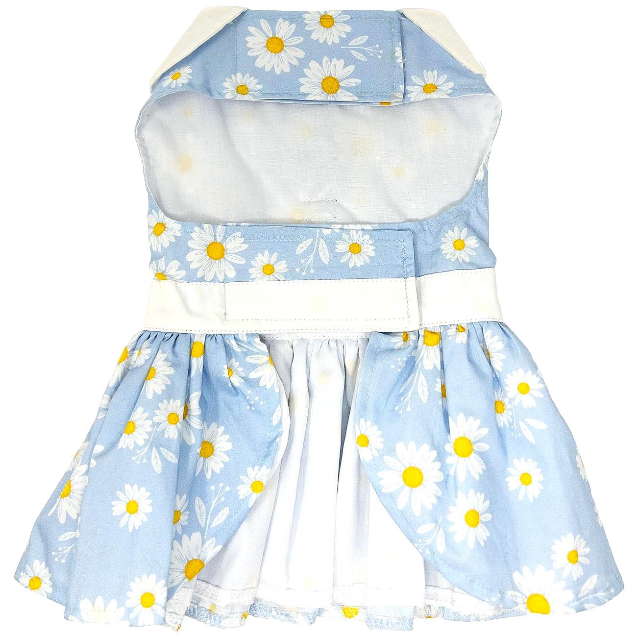 Blue Daisy Harness Dress with Matching Leash