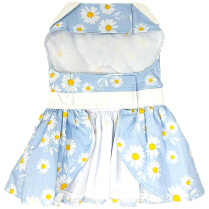 Blue Daisy Harness Dress with Matching Leash