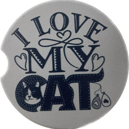 Car Coasters - I Love My Cat