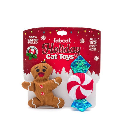 Christmas Gingerbread/Peppermint 2-Pack Cat Toy