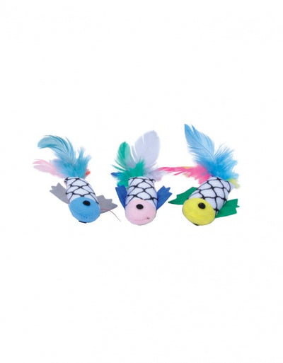 6" Fish with Feathers Cat Toy