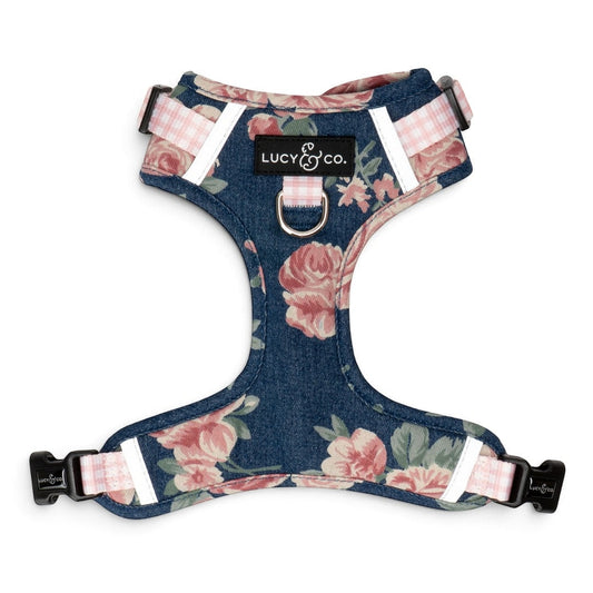 Smell the Roses Denim No-Pull Harness