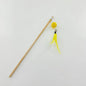 Feather Rattan Ball Cat Wand, Yellow