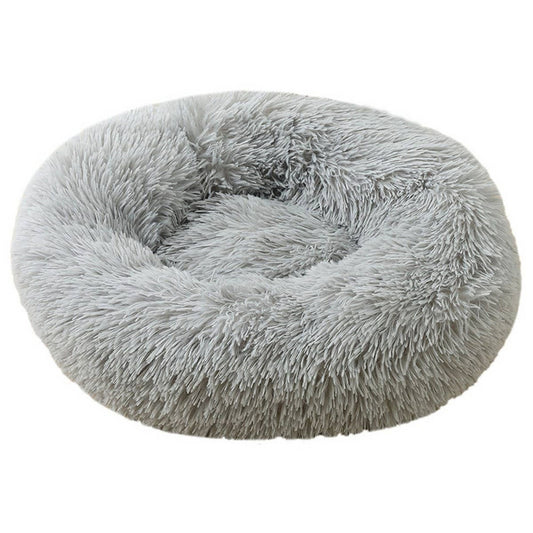 Fluffy Donut Cat Bed – Plush & Cozy Pet Cushion