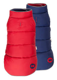 [Clearance 10%] Reversible Puffer Dog Coat Red/Navy