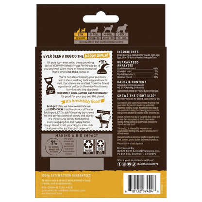Earth Animal No-Hide Stix Peanut Butter Recipe Chew Dog & Cat Treat Sticks, 20 count