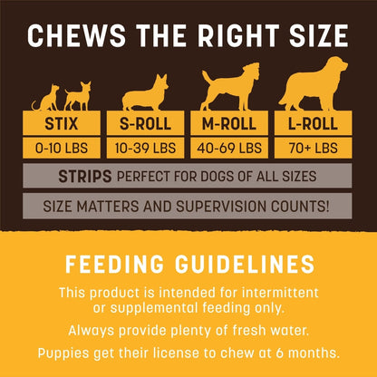 Earth Animal No-Hide Stix Peanut Butter Recipe Chew Dog & Cat Treat Sticks, 20 count