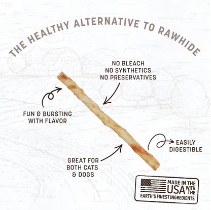 Earth Animal No-Hide Stix Beef Recipe Chew Dog & Cat Treat Sticks, 20 count