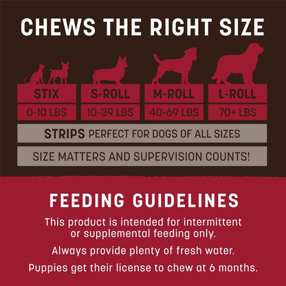 Earth Animal No-Hide Stix Beef Recipe Chew Dog & Cat Treat Sticks, 20 count