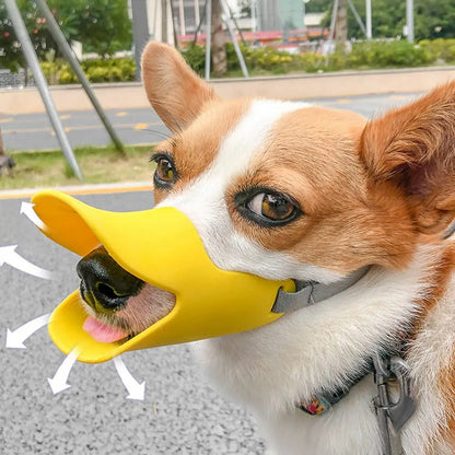 Adjustable Dog Muzzle for Biting & Chewing, duckbill pet muzzle