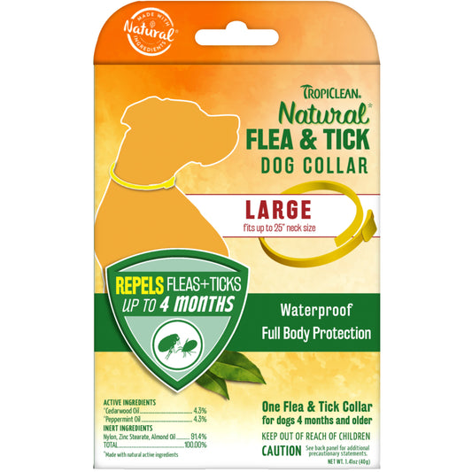 TropiClean Natural Flea & Tick Dog Repellent Collar for Large Dogs