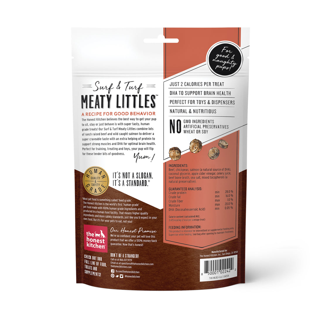 [30% OFF] The Honest Kitchen Surf & Turf Meaty Littles Slow Roasted Beef & Salmon Recipe 4oz