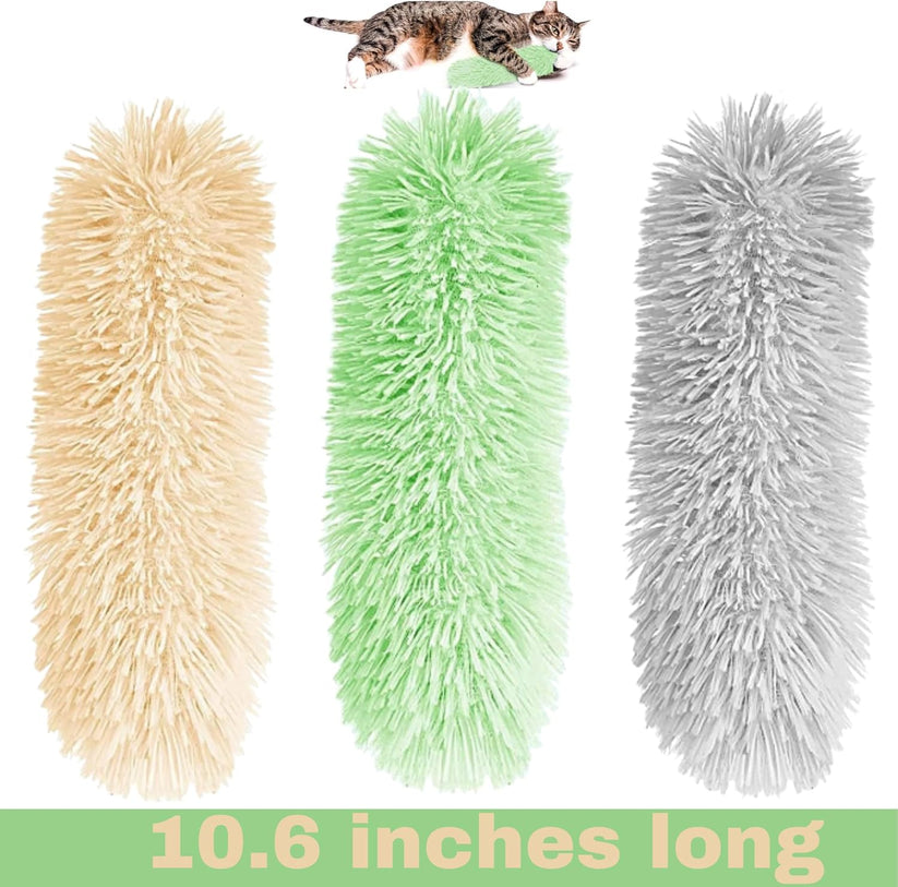 Cat Pillows 3 Pack Durable Large Toys for Cats or Kittens Soft Plush Kicker Stuffed with Catnip and Crinkle Sound