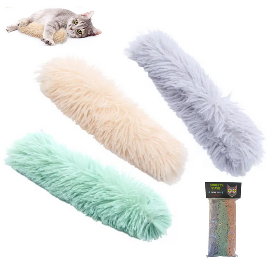 Cat Pillows 3 Pack Durable Large Toys for Cats or Kittens Soft Plush Kicker Stuffed with Catnip and Crinkle Sound