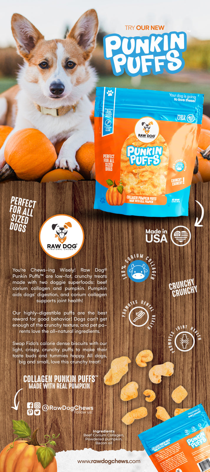 Raw Dog Collagen Punkin Puffs 2.5oz