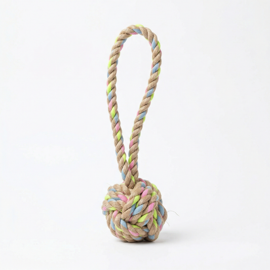 Rainbow Joy Hemp Rope Tug Toy, Small