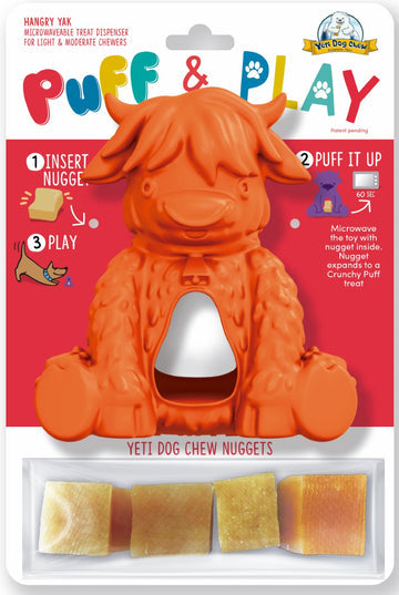 Yak Puff And Play Toy - Light To Heavy-Moderate Chewers, Orange