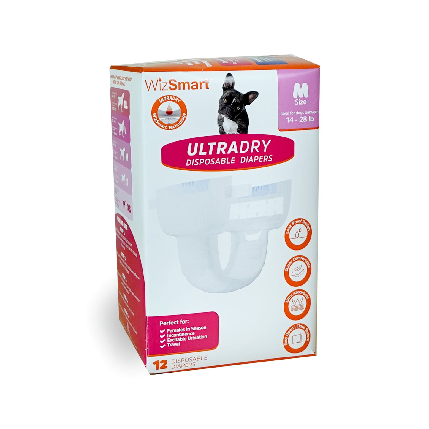 Wizsmart UltraDry Disposable Dog Diapers - 12ct