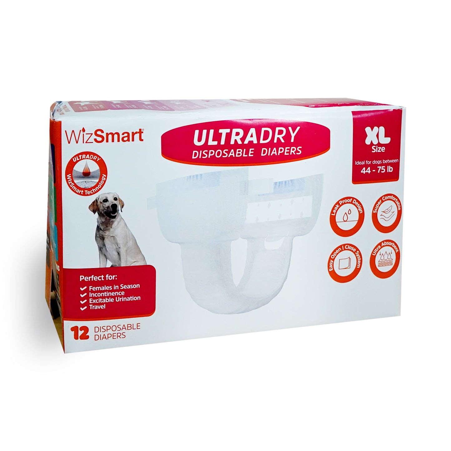 Wizsmart UltraDry Disposable Dog Diapers - 12ct