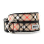 Bias Plaid Dog Collar Tan