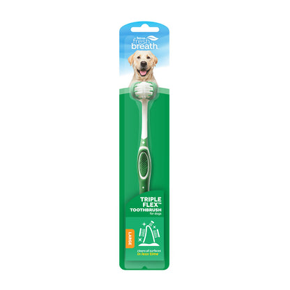 TropiClean Fresh Breath Triple Flex Toothbrush for Dogs