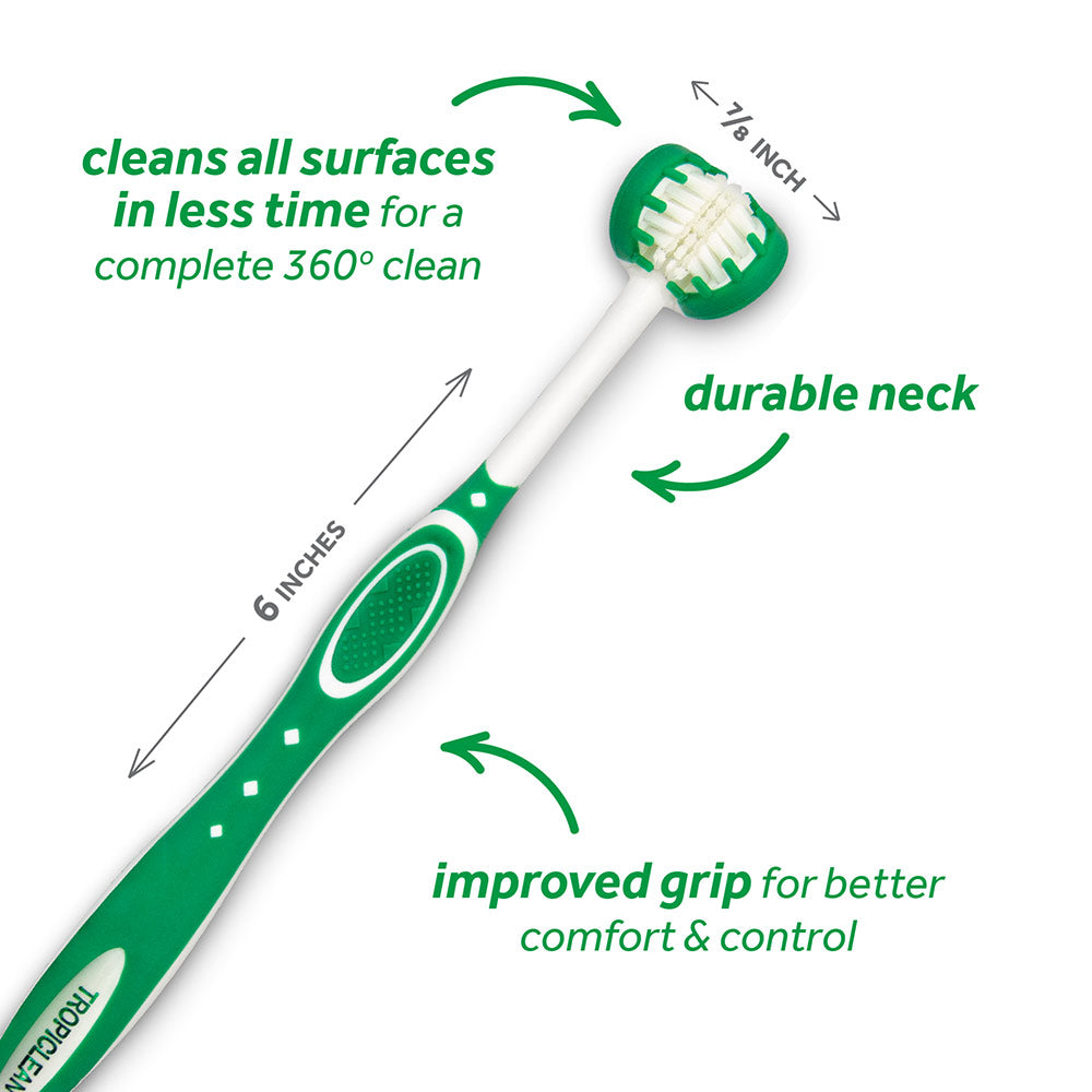 TropiClean Fresh Breath Triple Flex Toothbrush for Dogs