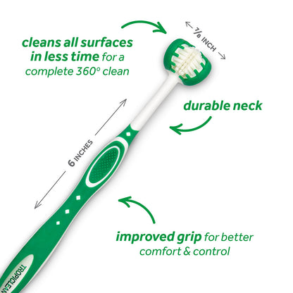 TropiClean Fresh Breath Triple Flex Toothbrush for Dogs