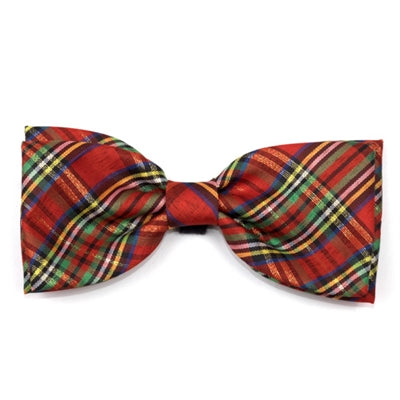 Red Lurex Plaid Bow Tie