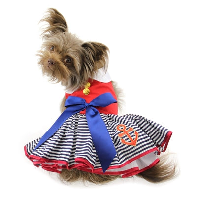 Sailor Girl Dress with Matching Leash