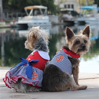 Sailor Boy Fabric Harness with Matching Leash