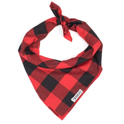 Red Large Buffalo Plaid Bandana