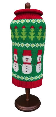 Fair Isle Snowmen Dog Sweater