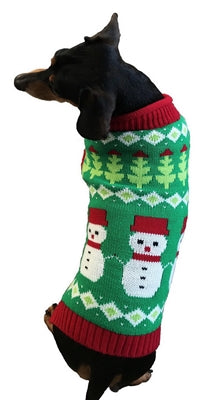 Fair Isle Snowmen Dog Sweater