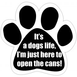 Car Magnet - It's a dog's life. I'm just here to open the cans!