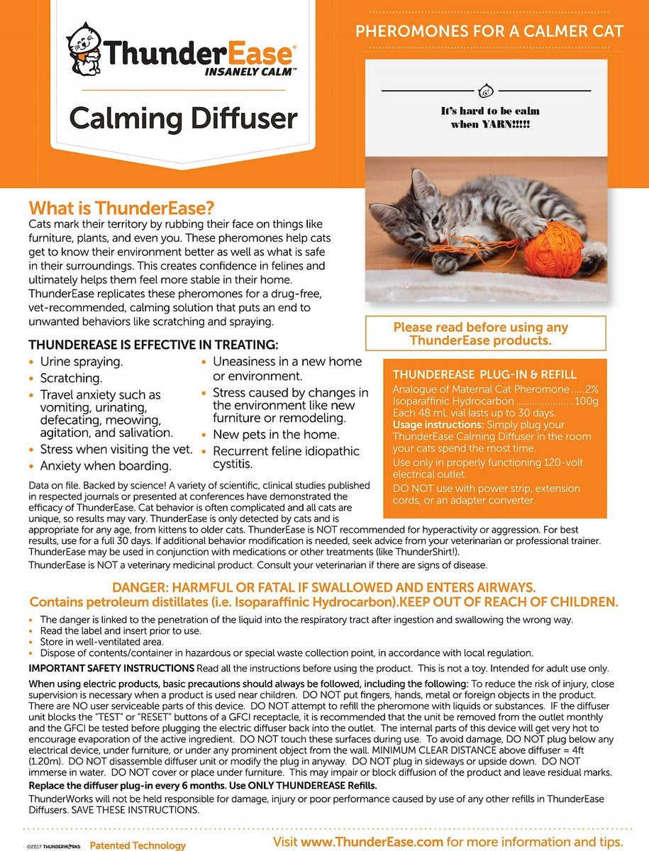 ThunderEase Calming Diffuser 30 Day Refill for Cats